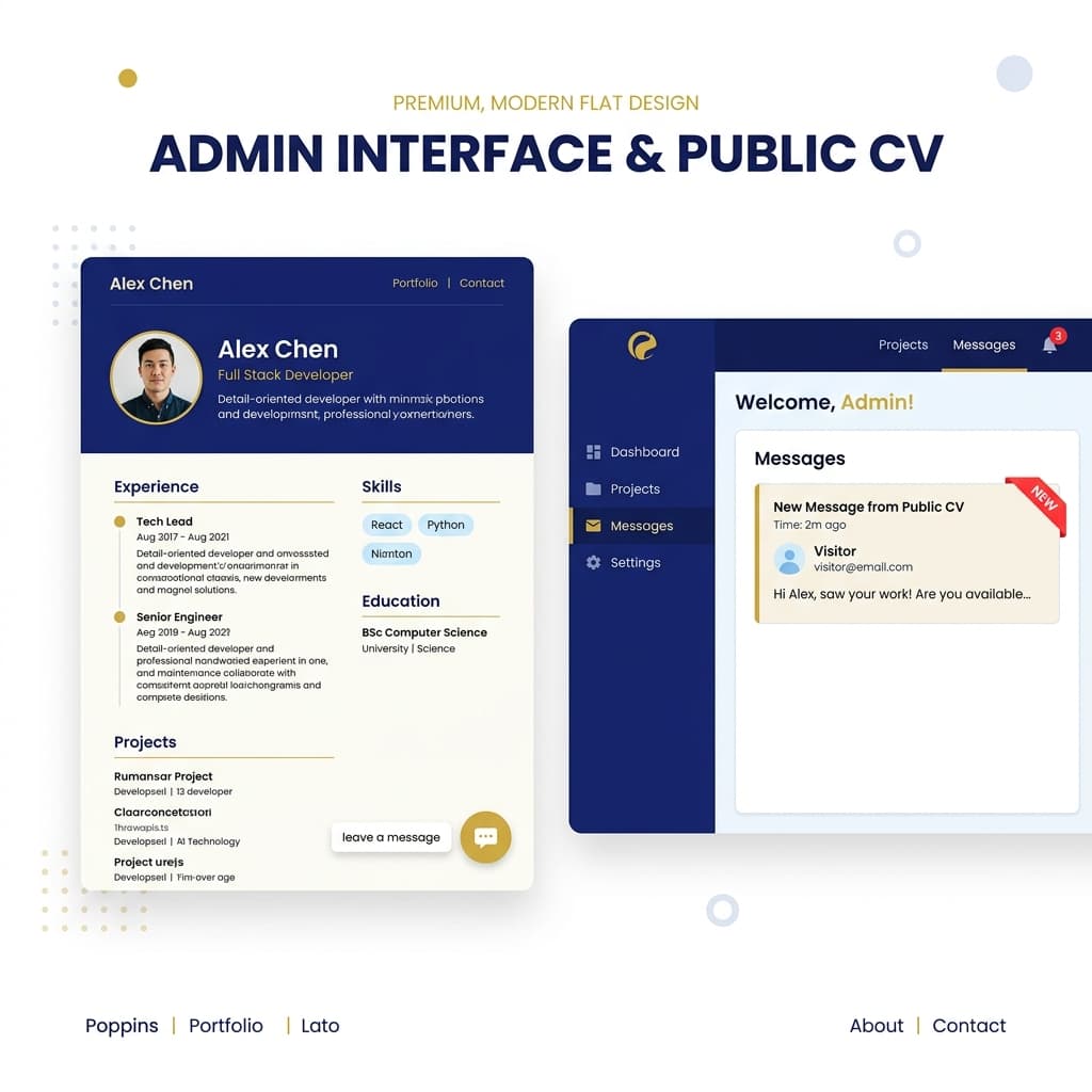 Messagerie intégrée au CV public