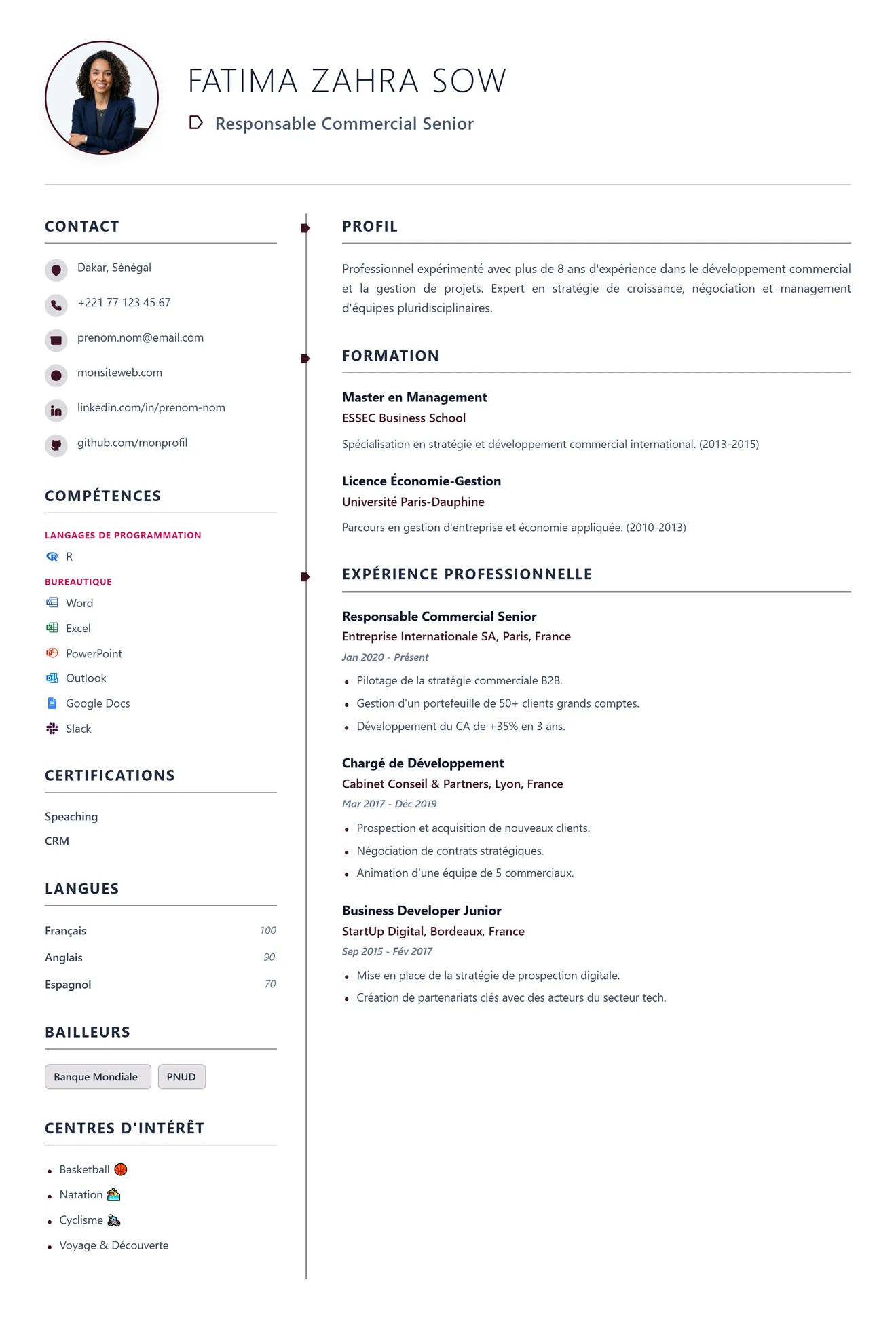 Modèle de CV 12